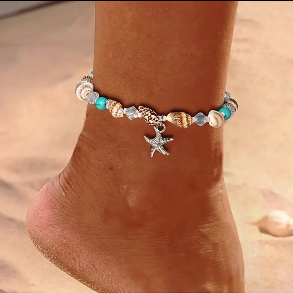 Seashell beach anklet